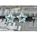 Serie Ocean Hanging Acrílico Sea Star Jewellry para niñas Pendientes de peces estrellas de acero inoxidable